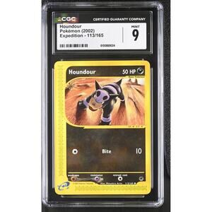 CGC 9 MINT Houndour 113/165 Pokémon Expedition 2002 Non Holo Graded Card (PSA)